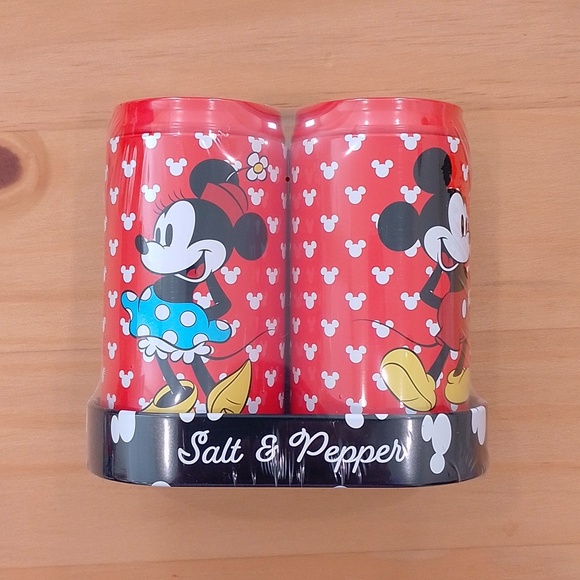 Mickey Minnie Mouse Salt and Pepper Shaker Set Metal Tin - Picture 2 of 7